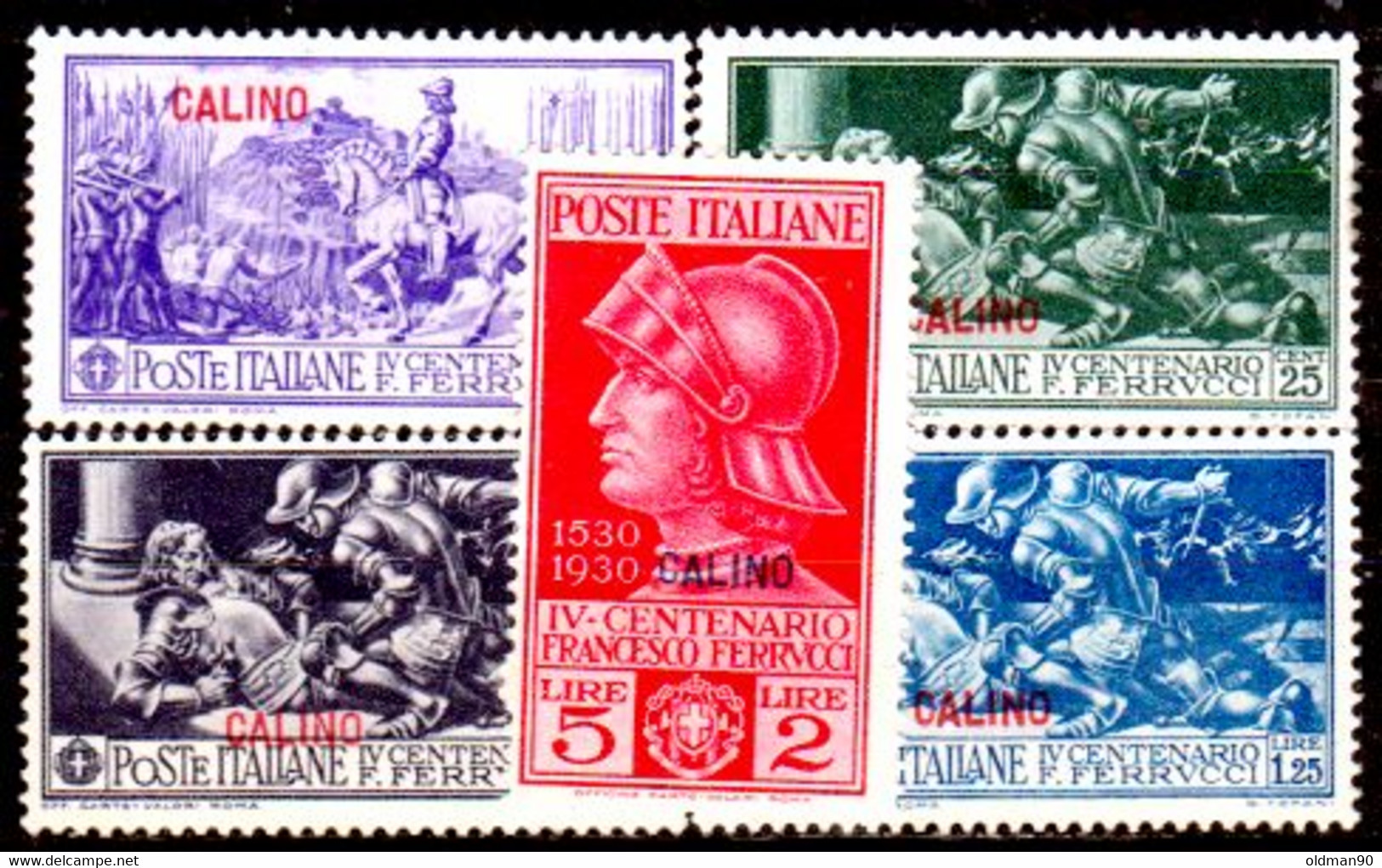 Egeo-OS-266- Calino: Original Stamp "Ferrucci" And Overprint 1930 (++) MNH - Quality In Your Opinion. - Aegean (Calino)