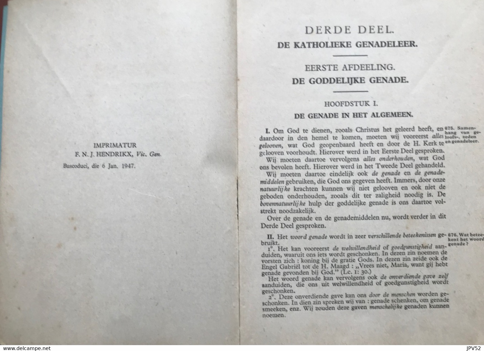 (497) Godsdienstleer - De Katholieke Genadeleer - 1947 - 127 Blz. - M.F. Dekkers - Scolastici