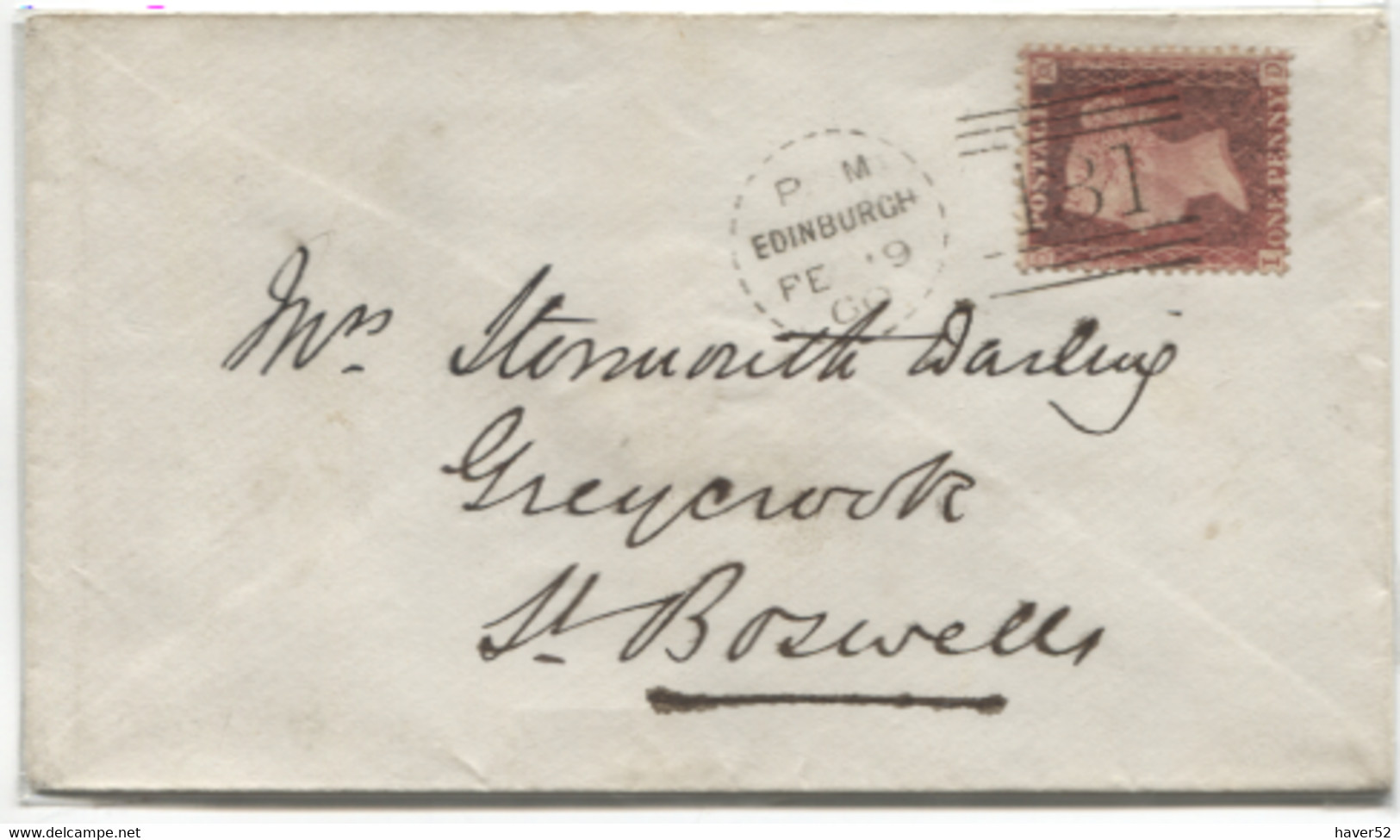 Cover With Edinburgh DOTTED CIRCLE !! RR FU Cancel !! - Covers & Documents