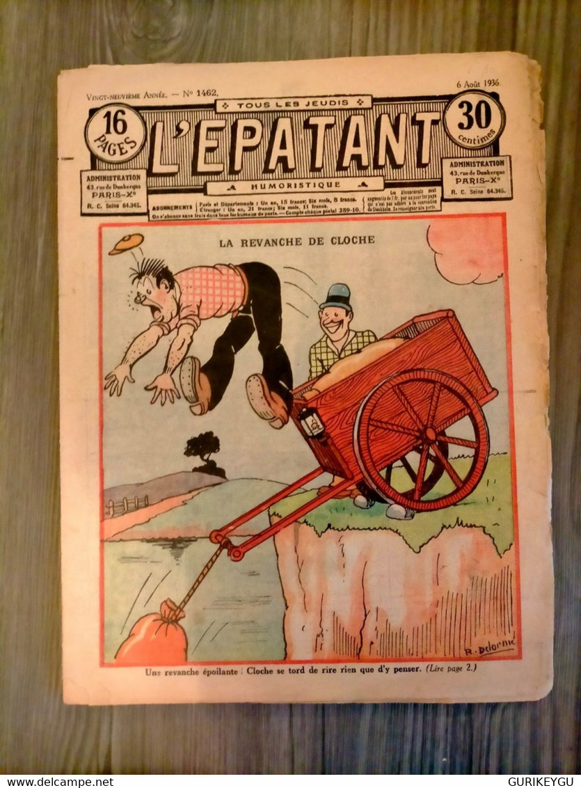 L'épatant N° 1462  LES PIEDS NICKELES    FORTON  06/08/1936 - Pieds Nickelés, Les