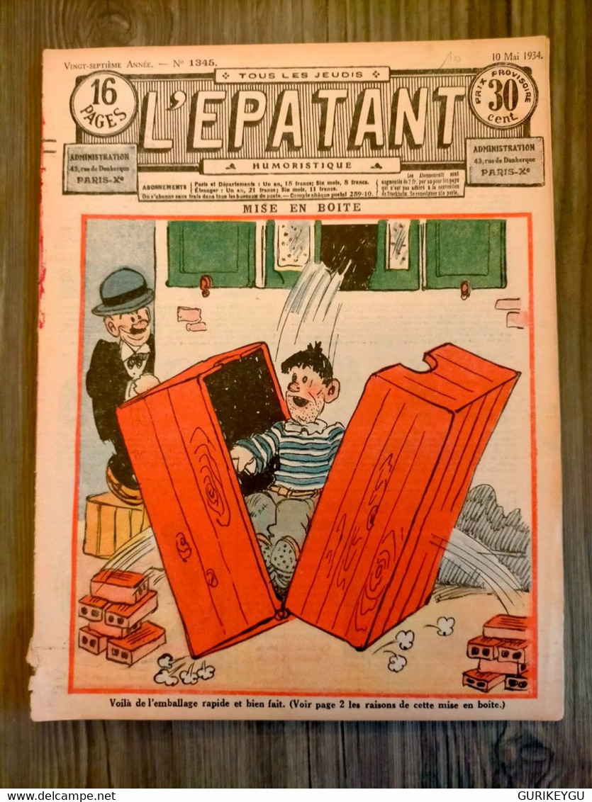 L'épatant N° 1345  LES PIEDS NICKELES  L.FORTON   10/05/1934 - Pieds Nickelés, Les