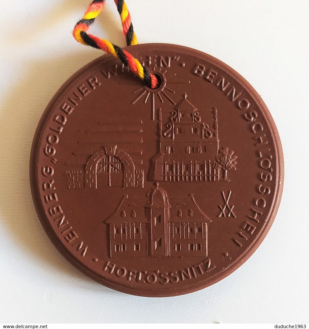 Médaille Porcelaine(porzellan) Meissen - Ville Et Blason De Radebeul. 42 Mm - Collections