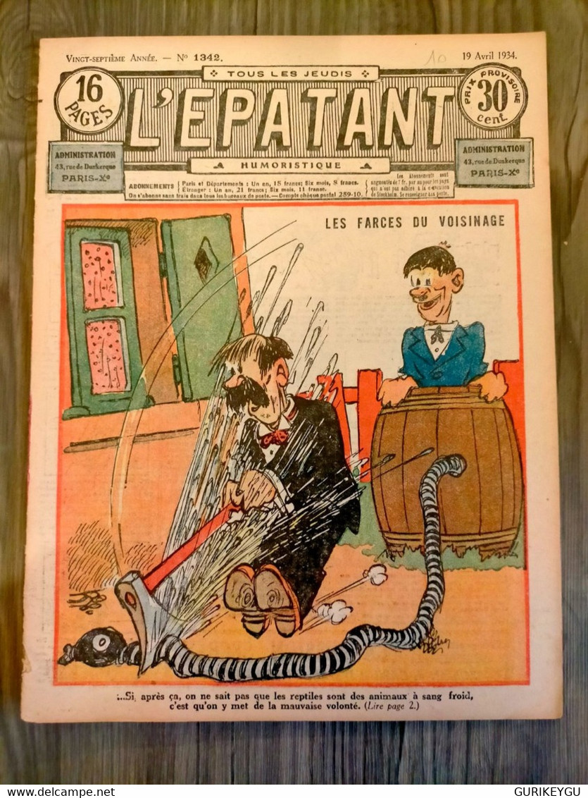 L'épatant N° 1342  LES PIEDS NICKELES  L.FORTON   19/04/1934 - Pieds Nickelés, Les