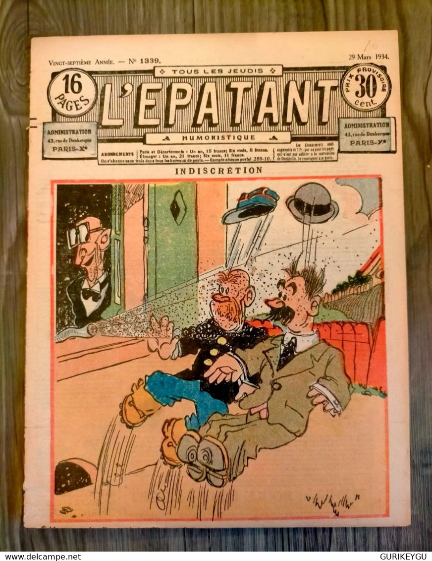 L'épatant N° 1339  LES PIEDS NICKELES  L.FORTON   29/03/1934 - Pieds Nickelés, Les