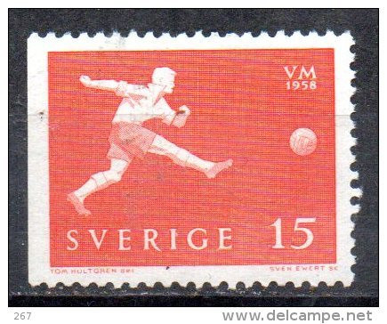 SUEDE  N°  429a  * *  ( Non Dentele Gauche ) Cup 1958   Football  Soccer Fussball - 1958 – Svezia