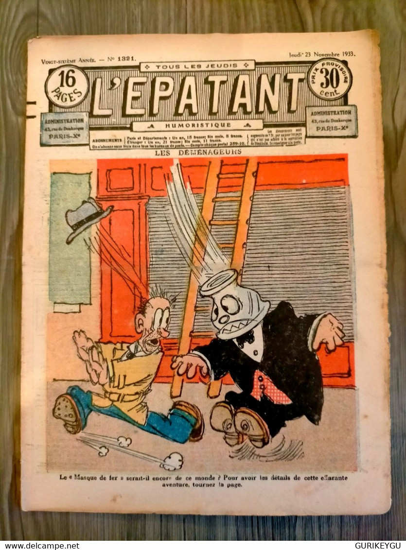 L'épatant N° 1321 LES PIEDS NICKELES FORTON  CALLAUD 23/11/1933 Pub MECCANO - Pieds Nickelés, Les