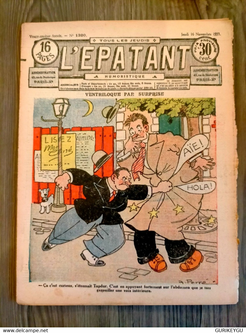 L'épatant N° 1320 LES PIEDS NICKELES FORTON  CALLAUD 16/11/1933 Pub MECCANO Et POULAIN - Pieds Nickelés, Les