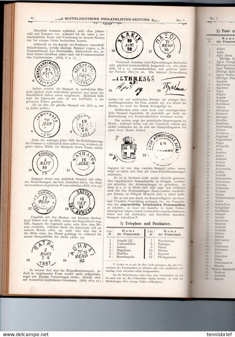 1894 Bis 1908 , " Philatelisten Zeitung " Von A.E. Glasewald , Aus Gössnitz , 15 Bände , Enorm Selten ! - Allemand (jusque 1940)