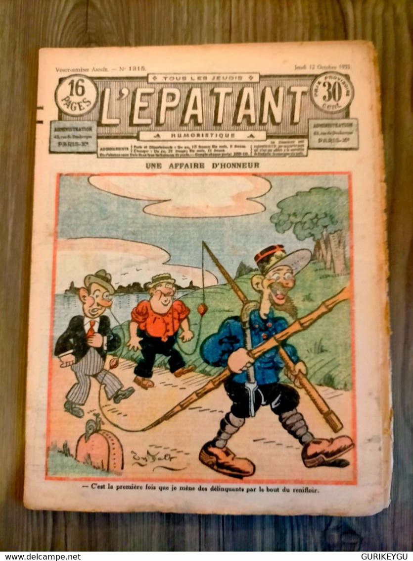 L'épatant N° 1315 LES PIEDS NICKELES FORTON  CALLAUD 12/10/1933 Pub POULAIN - Pieds Nickelés, Les