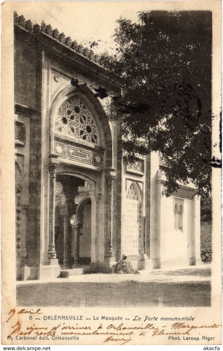 CPA AK ORLEANSVILLE La Mosquee - La Porte Monumentale ALGERIE (1189796) - Chlef (Orléansville)