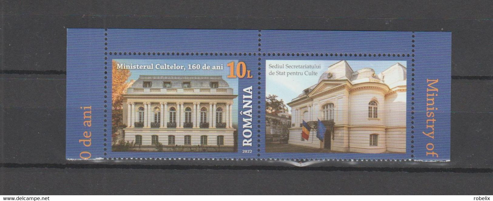 ROMANIA  2022  Ministry Of Religious Affairs, 160 Years - Set Of 1 Stamp With Label  MNH** - Unused Stamps