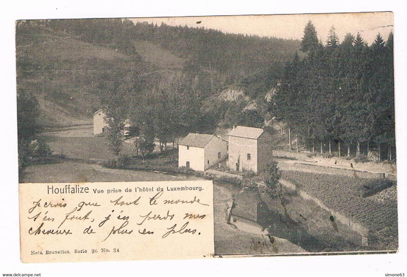 Cpa -  HOUFFALIZE - Vue Prise De L'hôtel Du Luxembourg - Houffalize