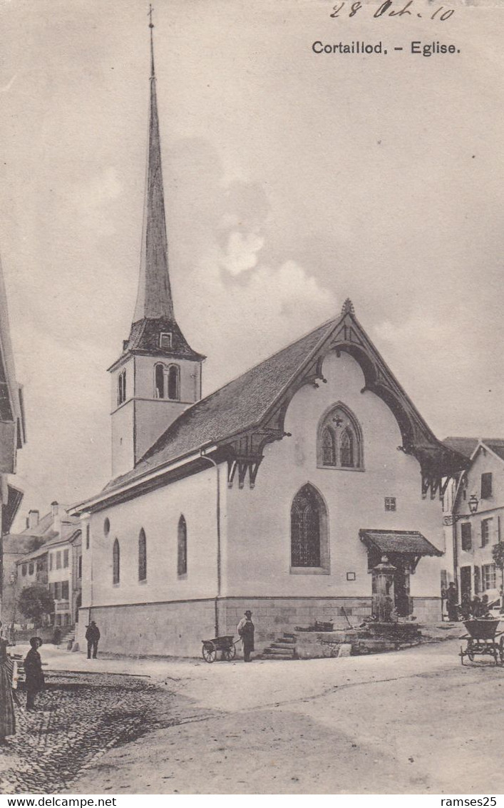 ( 234 )   CPA  Cortaillod   église   (Bon état) - Cortaillod