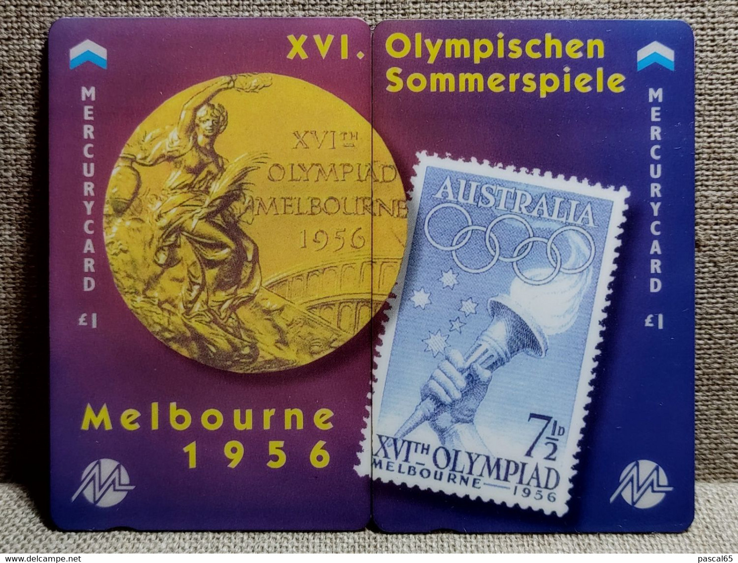 2 Télécartes Mercurycard 1£ Jeux Olympiques MELBOURNE 1956 - Juegos Olímpicos