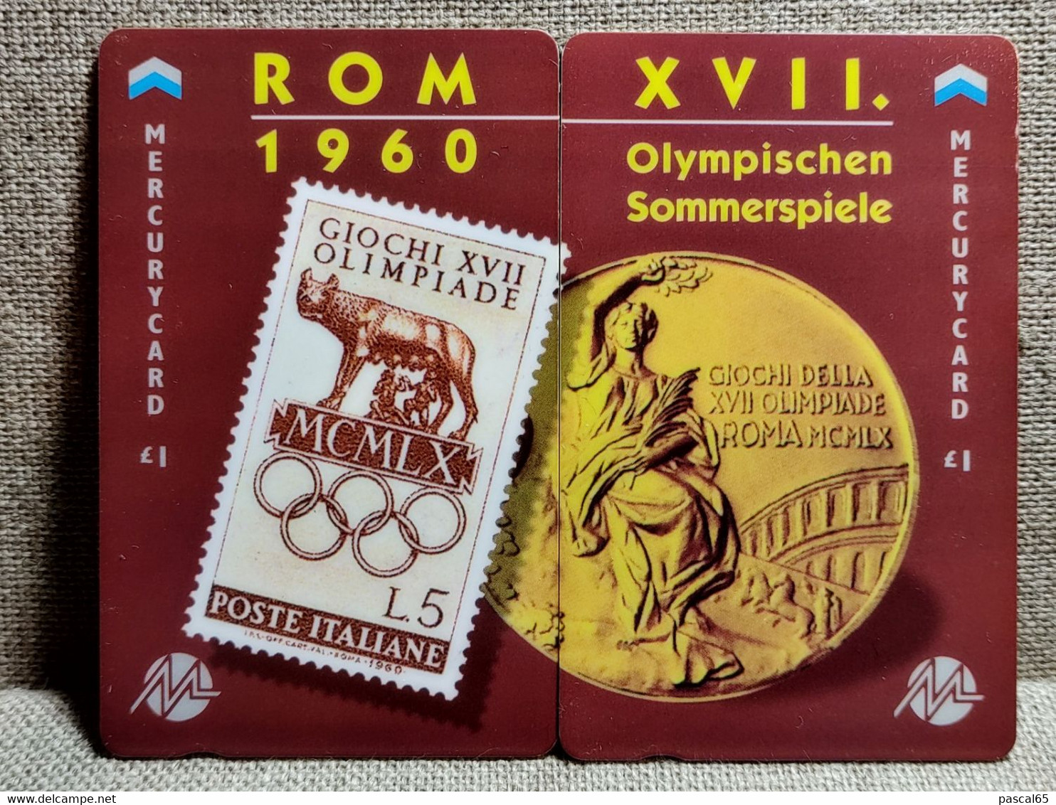 2 Télécartes Mercurycard 1£ Jeux Olympiques ROMA 1960 - Jeux Olympiques