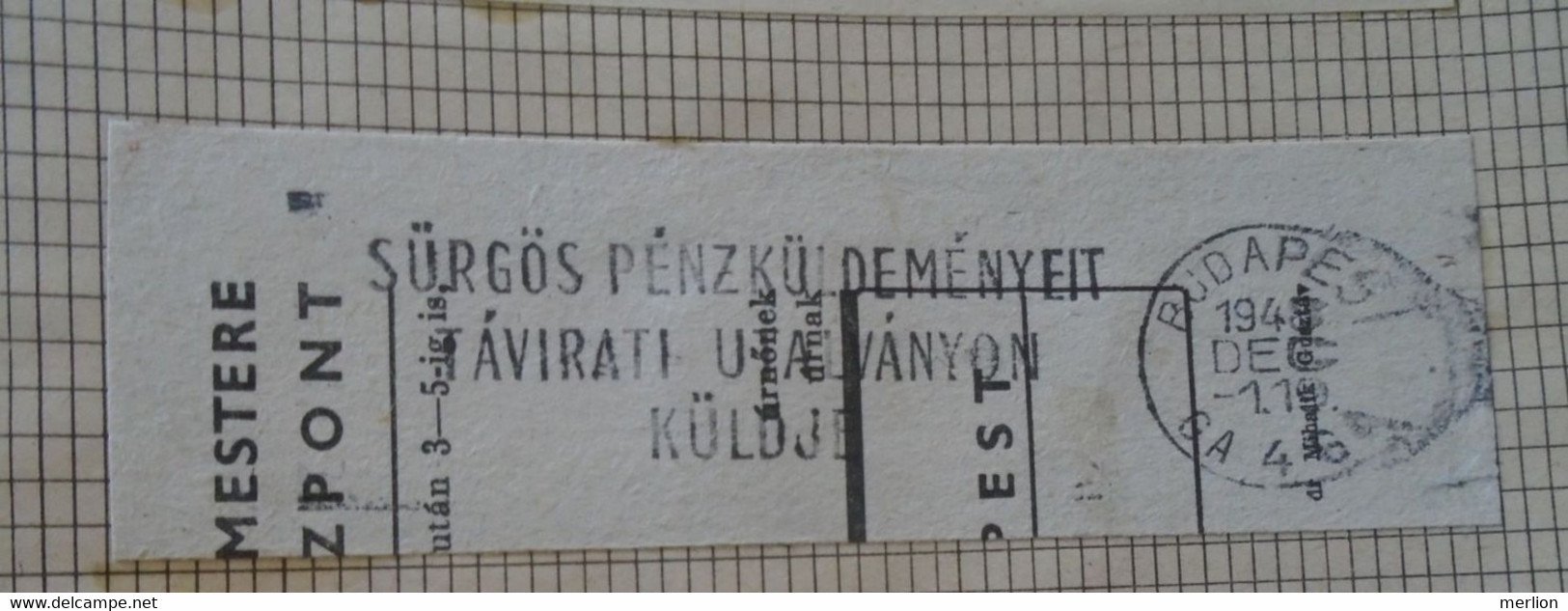 ZA414.96  Hungary Special Postmark -    Send Your Urgent Remittances By Telegraphic Order 1948 DEC 1. 19h  Budapest - Poststempel (Marcophilie)