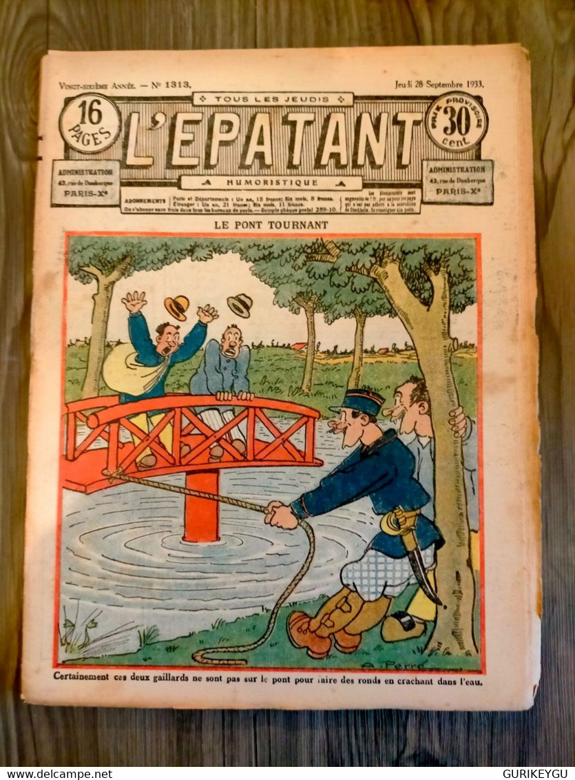 L'épatant N° 1313 LES PIEDS NICKELES FORTON  CALLAUD 28/09/1933 Pub POULAIN - Pieds Nickelés, Les