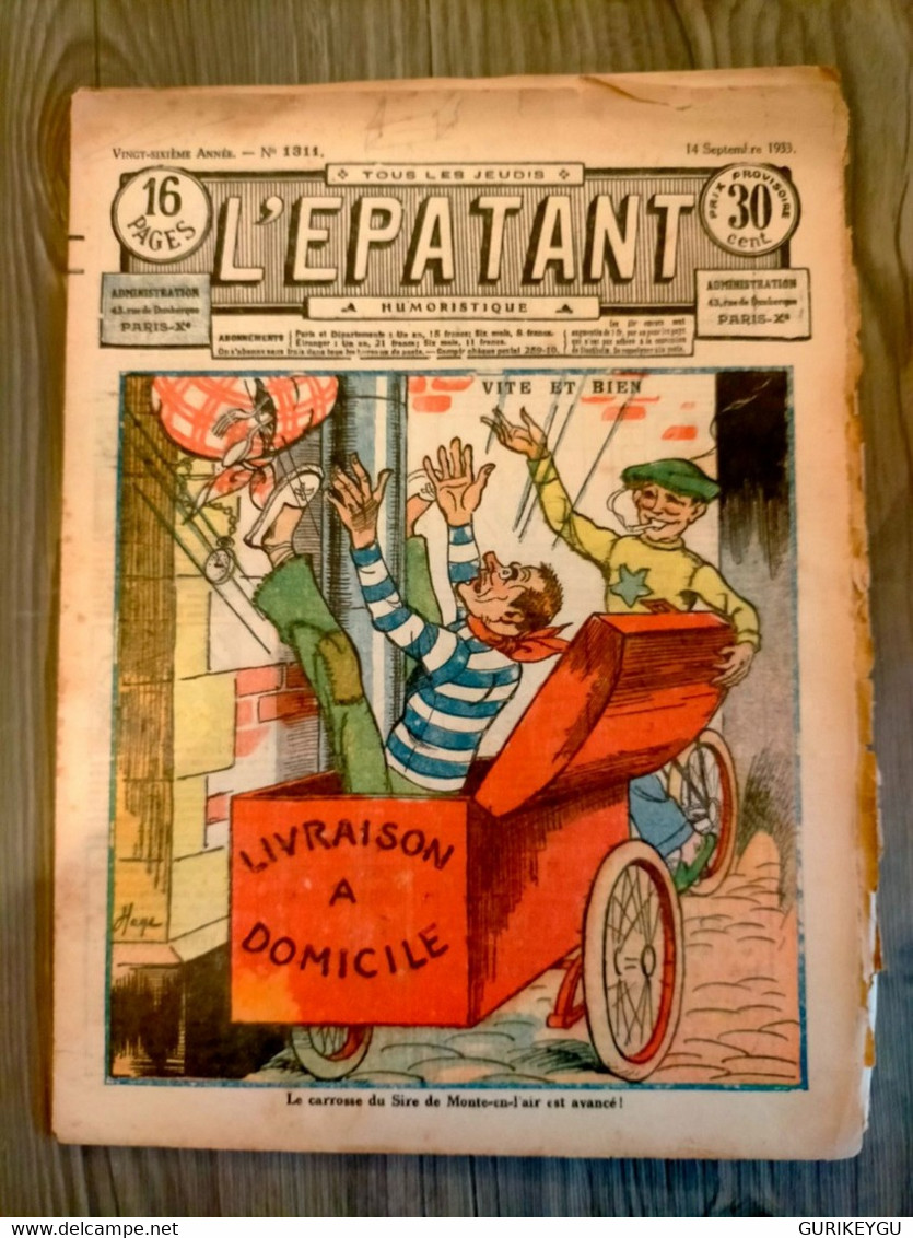 L'épatant N° 1311 LES PIEDS NICKELES FORTON  CALLAUD 14/09/1933 - Pieds Nickelés, Les