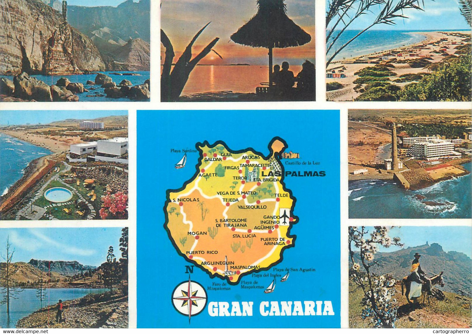 Postcard Spain Gran Canaria Islands Multi View - La Palma