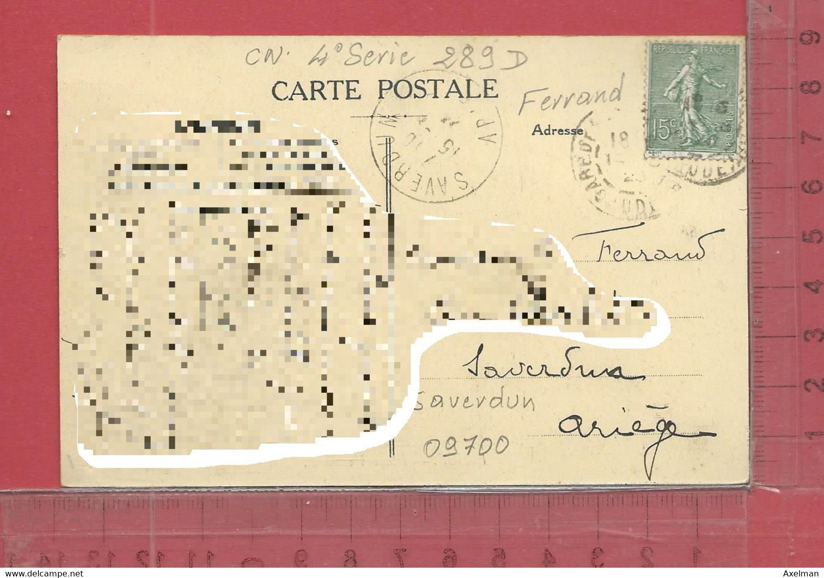 CARTE NOMINATIVE : FERRAND  à  09700  Saverdun - Genealogy