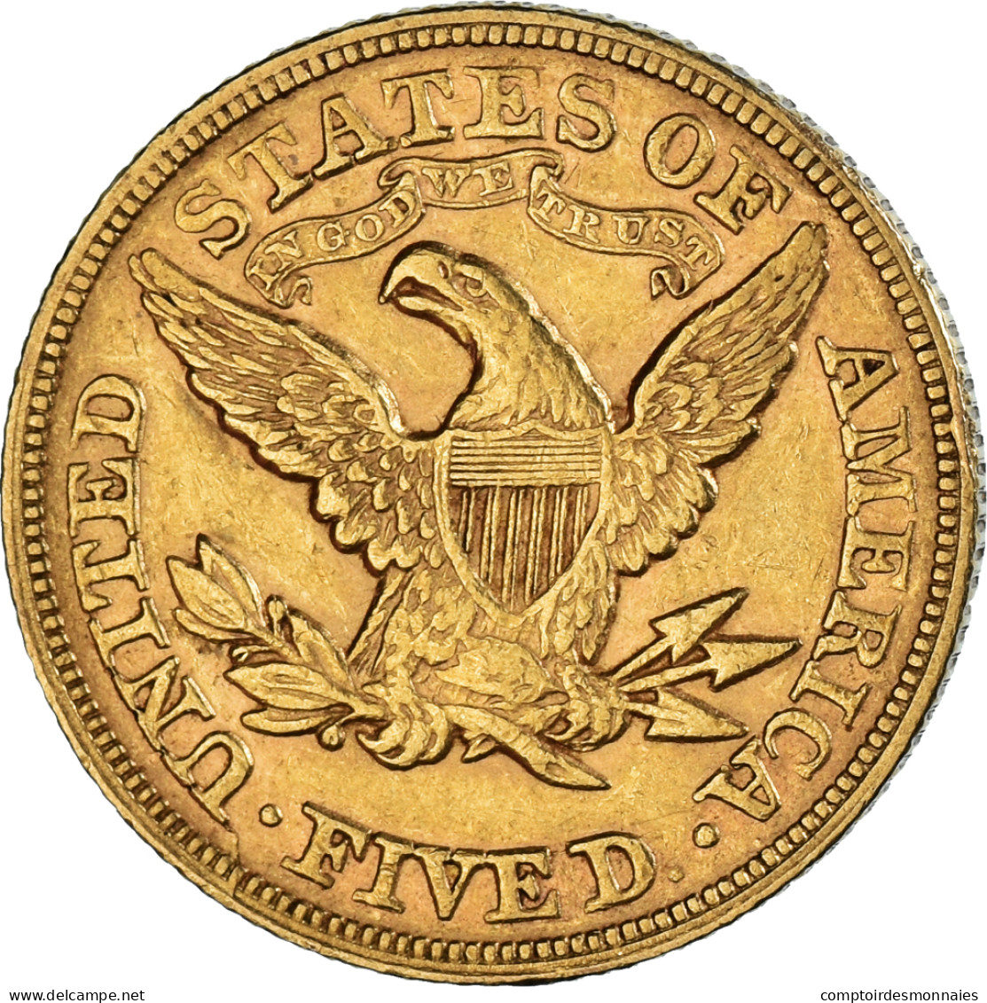 Monnaie, États-Unis, Coronet Head, $5, Half Eagle, 1880, U.S. Mint - 5$ - Half Eagle - 1866-1908: Coronet Head