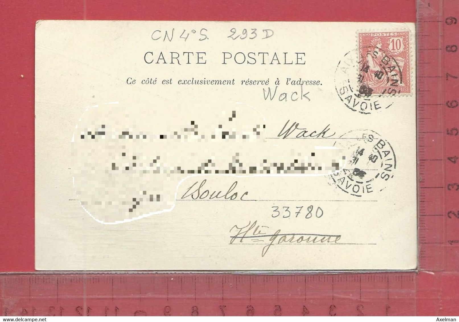 CARTE NOMINATIVE : WACK  à  33780  Soulac - Genealogy