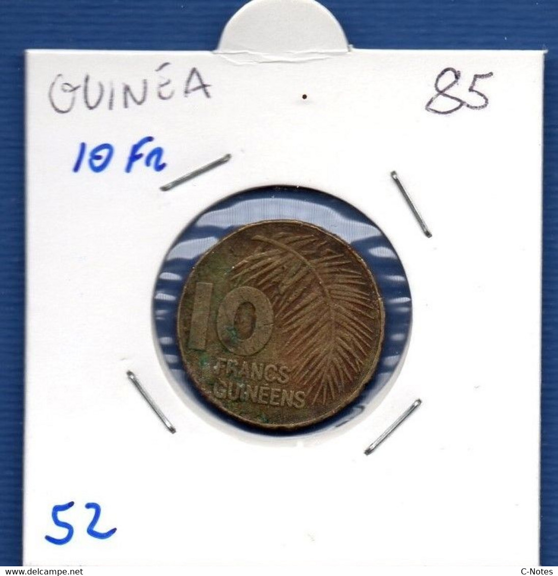Guinea - 10 Francs 1985 -  See Photos -  Km 52 - Guinée