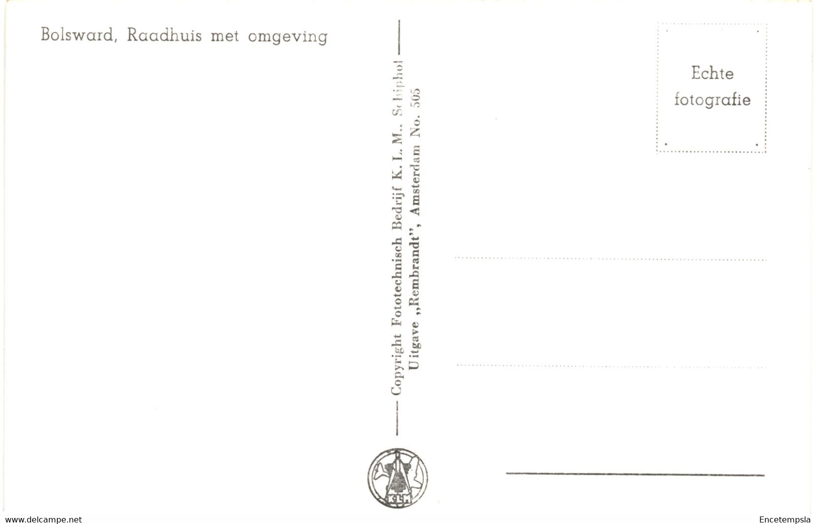 CPSM  Carte Postale Pays Bas  Bolsward  Raadhuis Met Omgeving  VM61366 - Bolsward