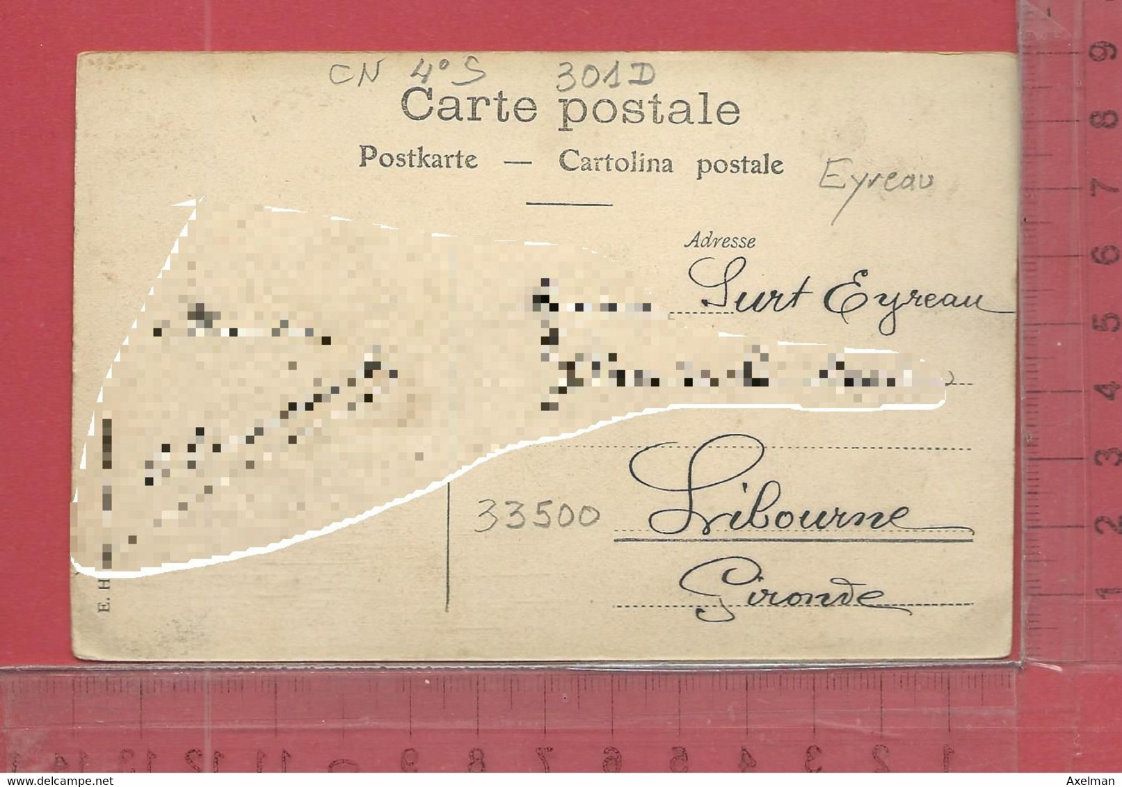 CARTE NOMINATIVE : EYREAU  33500  Libourne - Genealogy