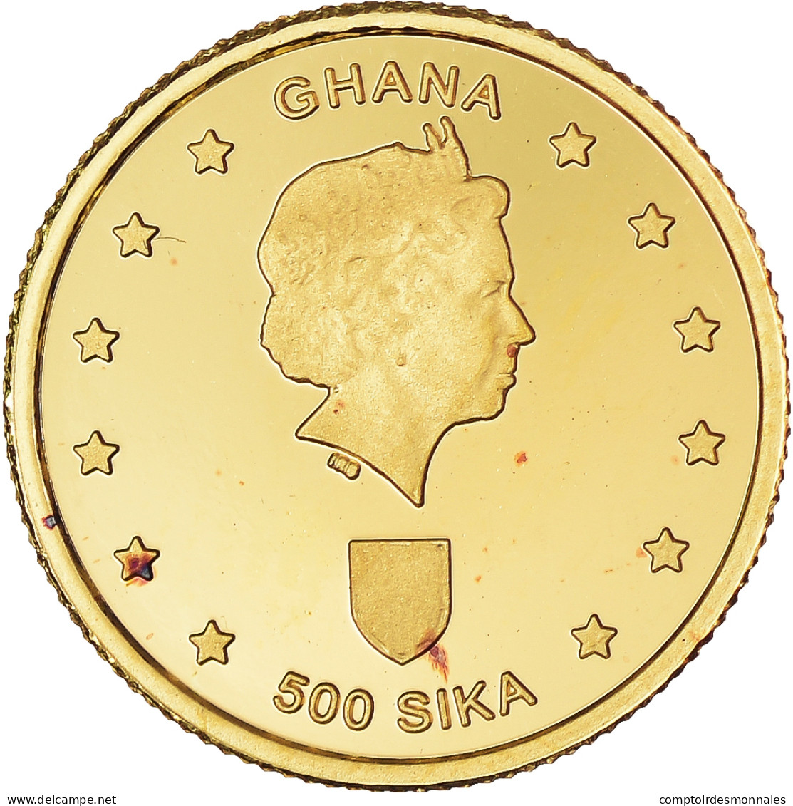 Monnaie, Ghana, Polaris, 500 Sika, 2002, Proof, FDC, Or - Ghana