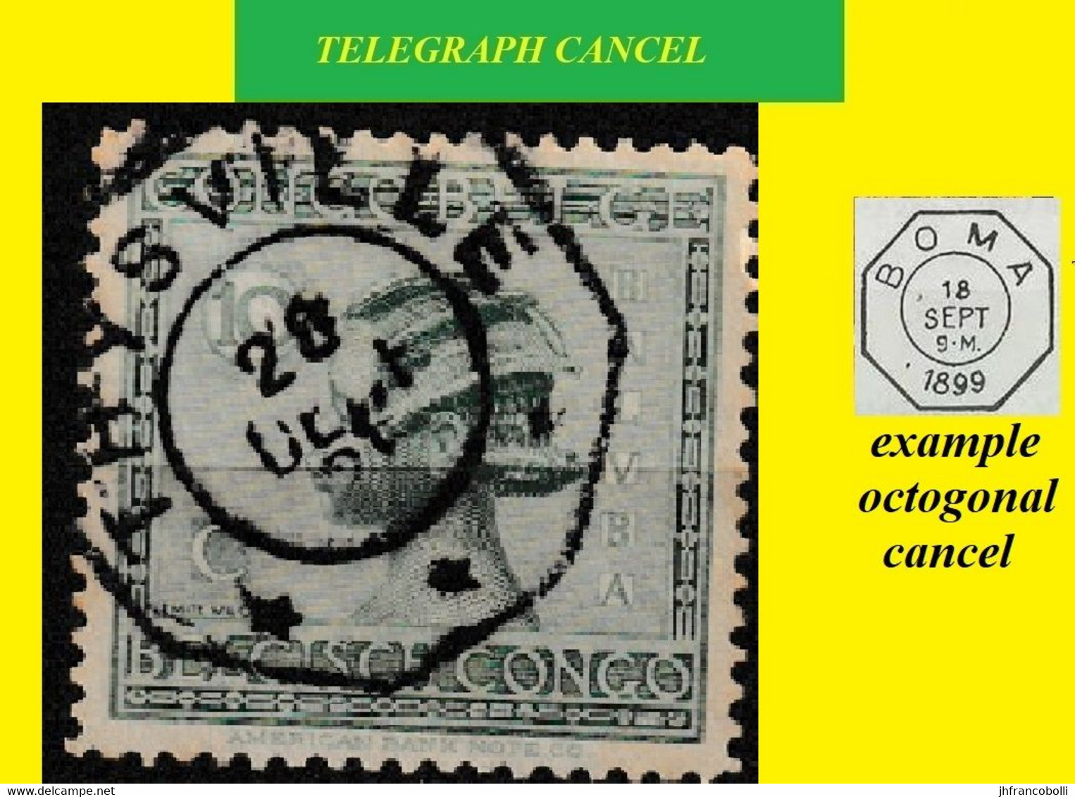 1941 BELGIAN CONGO / CONGO BELGE TELEGRAPH CENTRAL CANCEL ON COB 107 THYSVILLE [ 3 STARS ] - Telegrammi