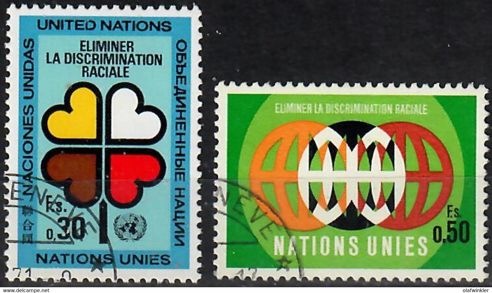 1971 Année Internationale Contre La Discrimination Raciale Zum 19-20 / Mi 236-7 Oblitéré / Gestempelt /used [zro] - Usati