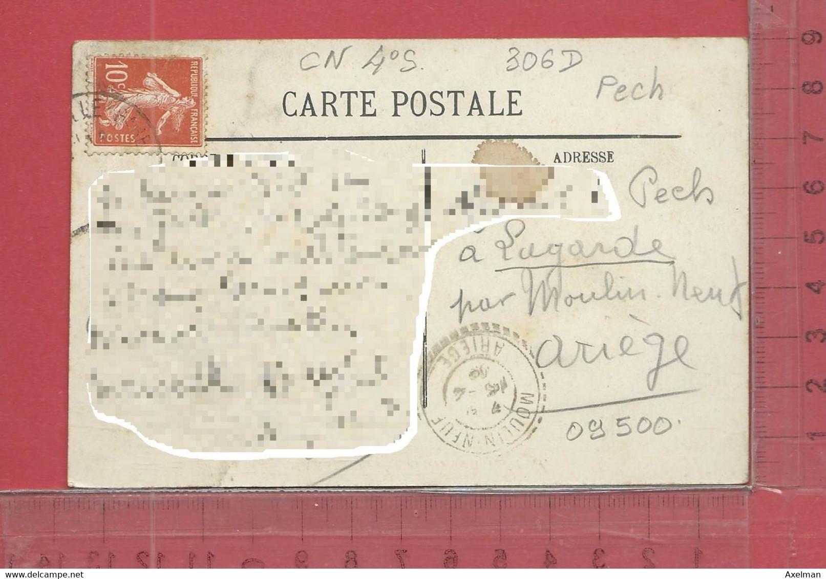 CARTE NOMINATIVE : PECH  à  09500  Lagarde - Genealogy