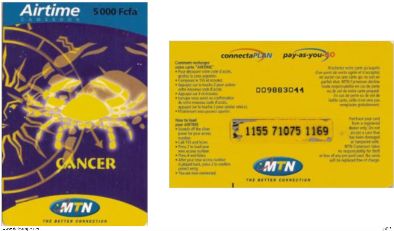 Recharge GSM Cameroun MTN - Airtime - Zodiac Cancer - Kameroen
