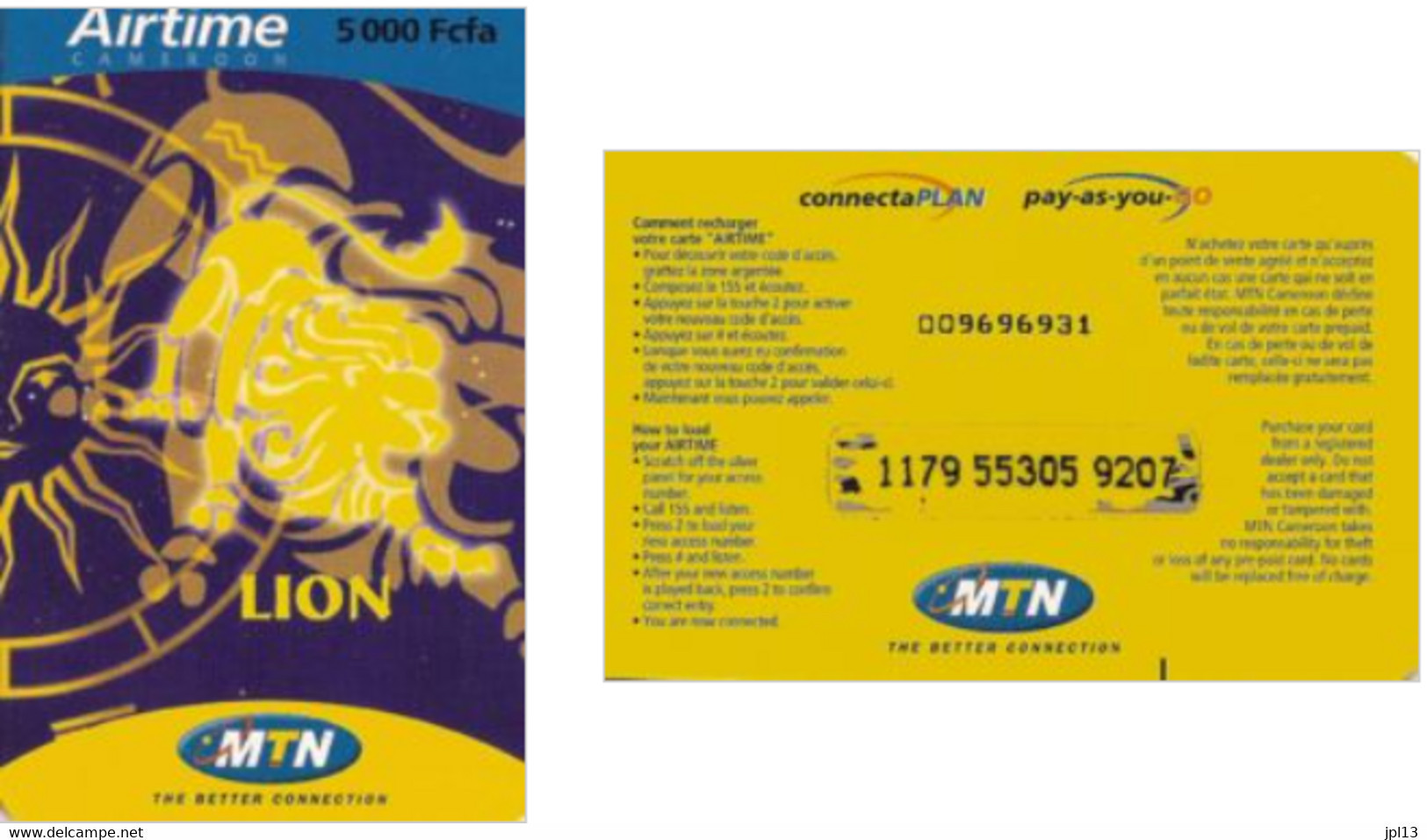 Recharge GSM Cameroun MTN - Airtime - Zodiac Lion - Kameroen