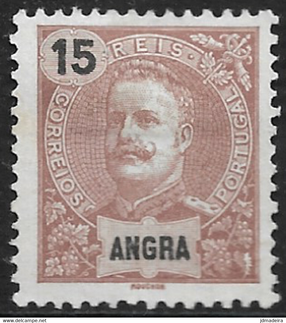 Angra – 1897 King Carlos 15 Réis Mint Stamp - Angra