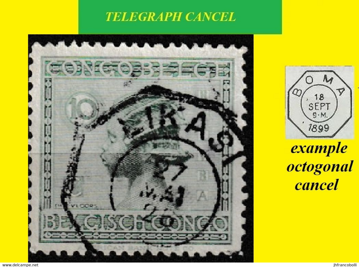 1926 BELGIAN CONGO / CONGO BELGE TELEGRAPH CENTRAL CANCEL ON COB 107 LLIKASI [ 1 STAR ] - Telegrams