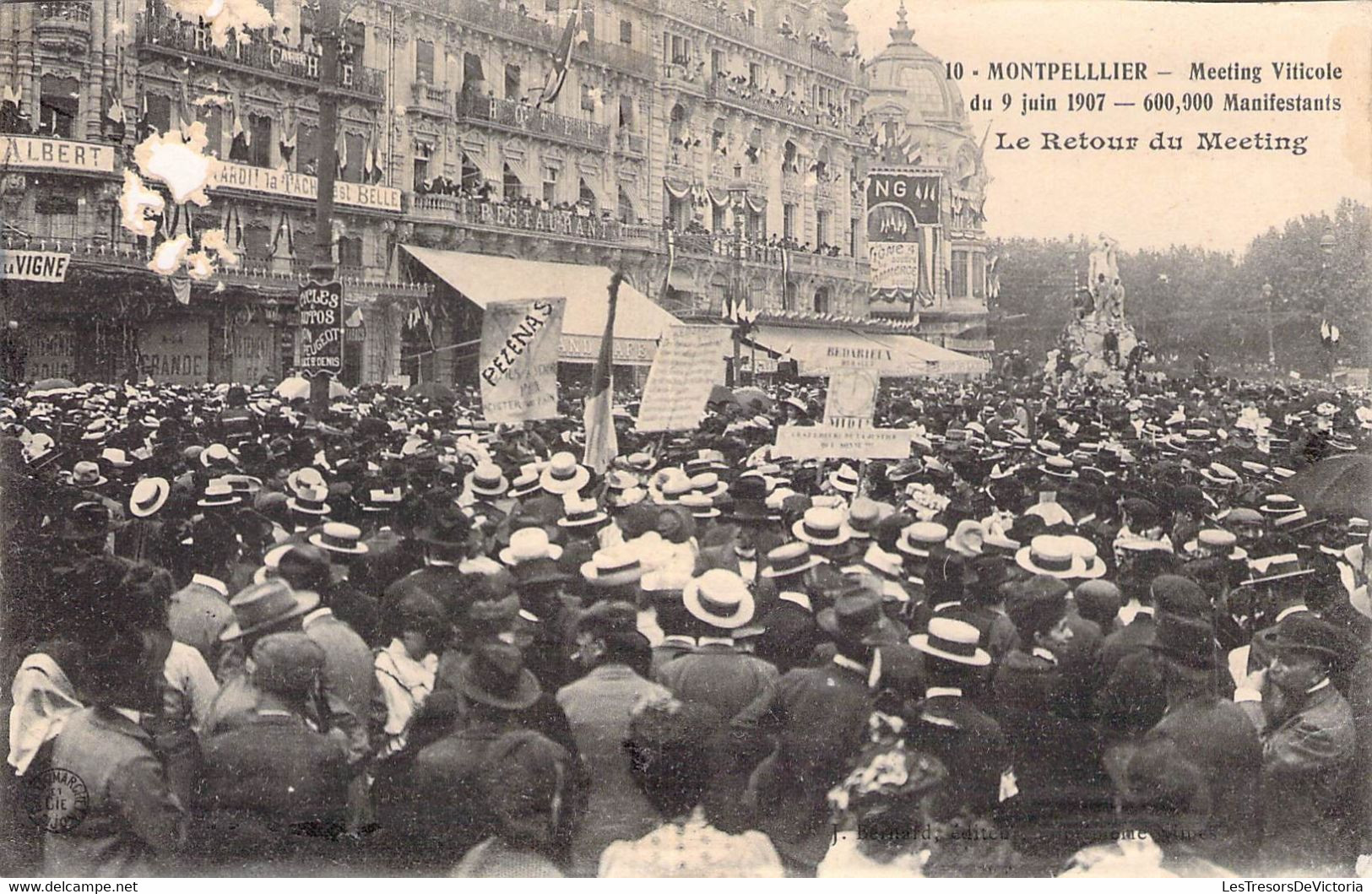 CPA Politique - Montpellier - Meeting Viticole Du 9 Juin 1907 - Le Retour Du Meeting - Animée - 600900 Manifestants - Events