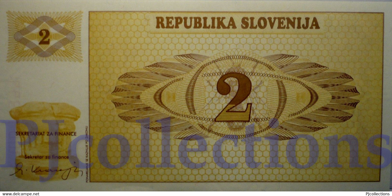 SLOVENIA 2 TOLARJEV 1990 PICK 2s1 SPECIMEN UNC - Slovénie