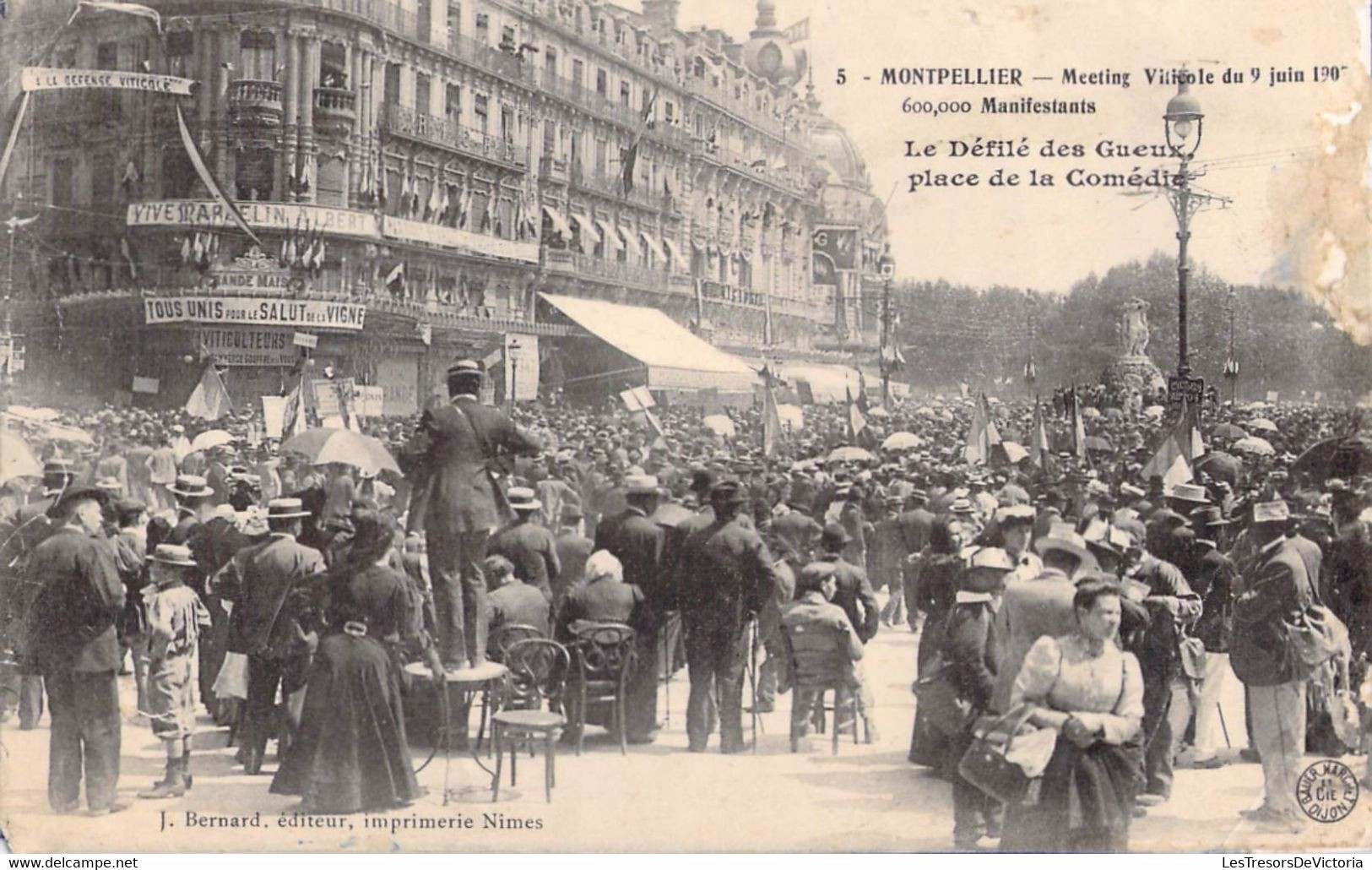 CPA Thèmes - Politique - Montpellier - Meeting Viticole Du 9 Juin 1907 - Le Défilé Des Gueux - J. Bernard Editeur - Ereignisse