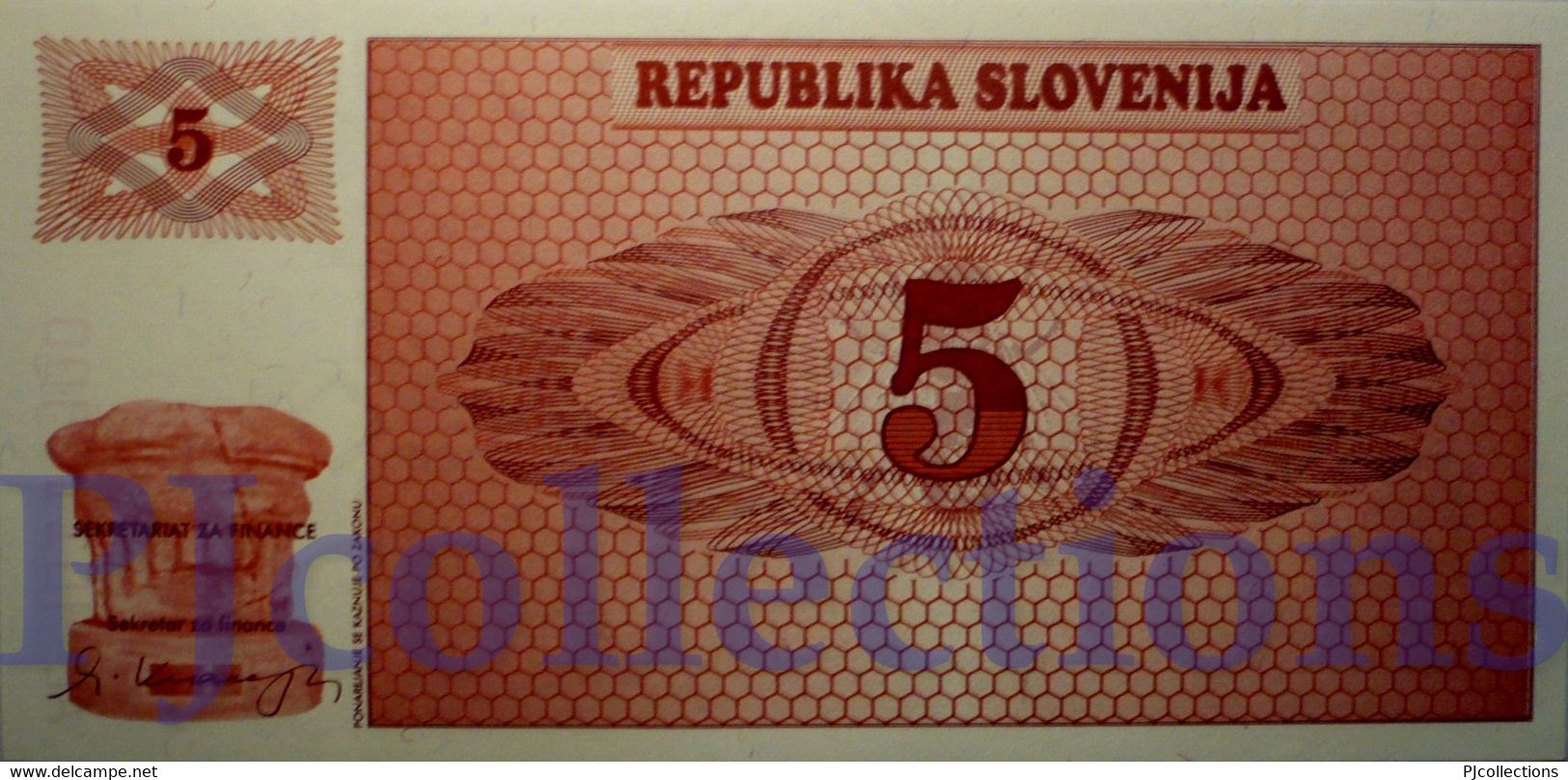 SLOVENIA 5 TOLARJEV 1990 PICK 3s1 SPECIMEN UNC - Slovénie