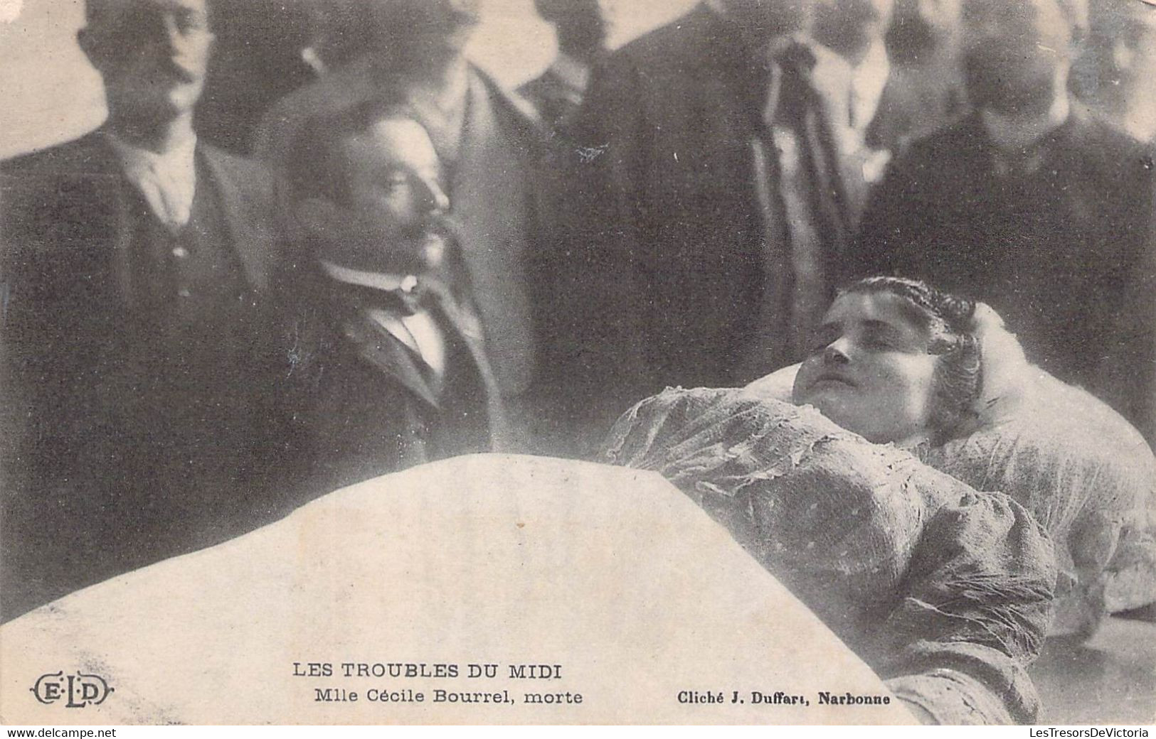 CPA Thèmes - Politique - Les Troubles Du Midi - Mlle Cécile Bourrel Morte - Cliché J. Duffart - E. L. D. - Animée - Events