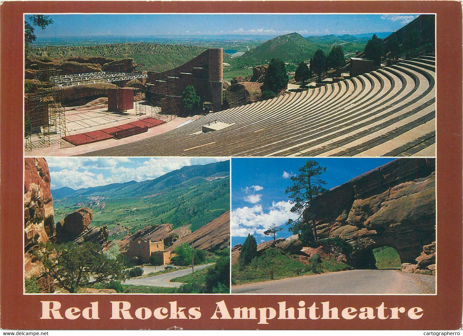 Post Card USA Denver CO Red Rocks Amphitheatre Multi View - Denver