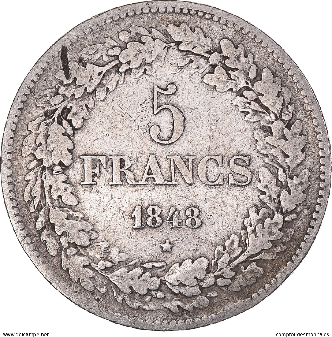 Monnaie, Belgique, Leopold I, 5 Francs, 5 Frank, 1848, TB+, Argent, KM:3.2 - 5 Frank