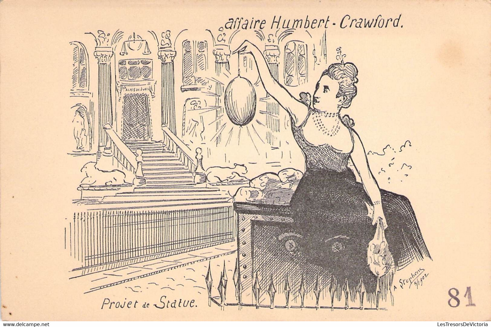 CPA Thèmes - Politique - Affaire Humbert Crawford - Projet De Statue - A. Stephens - Illustrations - Dos Non Divisé - Satiriques