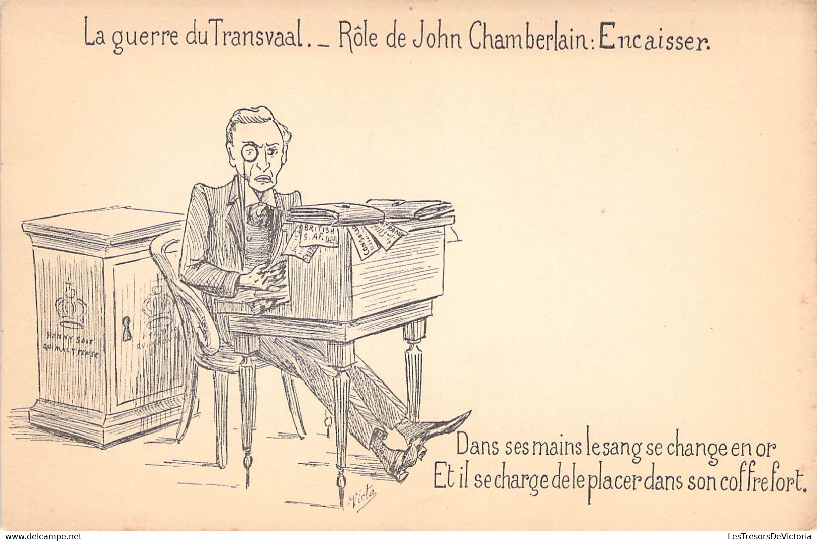 CPA Thèmes - Politique - La Guerre Du Transvaal - Rôle De John Chamberlain Encaisser - Illustration - Dos Non Divisé - Satirische