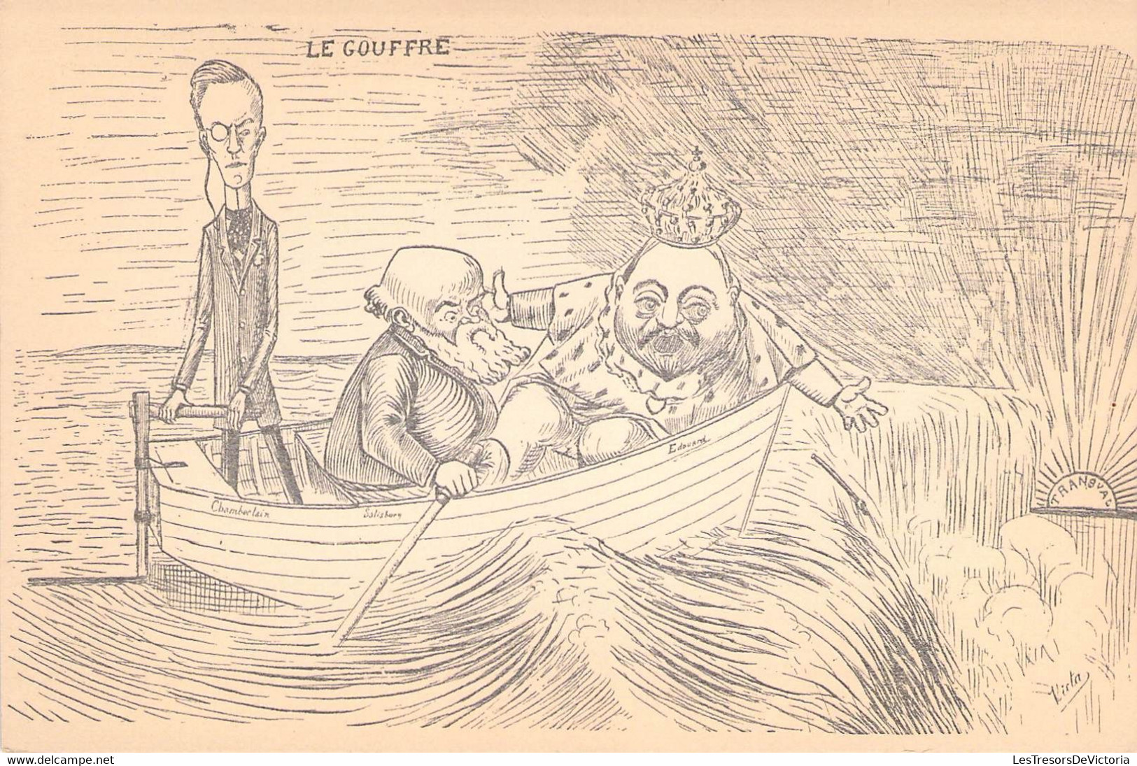 CPA - Politique - Le Gouffre - Victa - Illustration - Chamberlain - Salisbury - Edouard - Transval - Dos Non Divisé - Satiriques