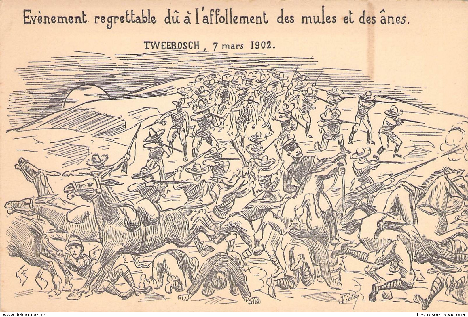 CPA Thèmes - Evènement Regrettable Dû à L'affollement Des Mules Et Des ânes - Twwebosch - 7 Mars 1902 - Victa - Illustr. - Satira