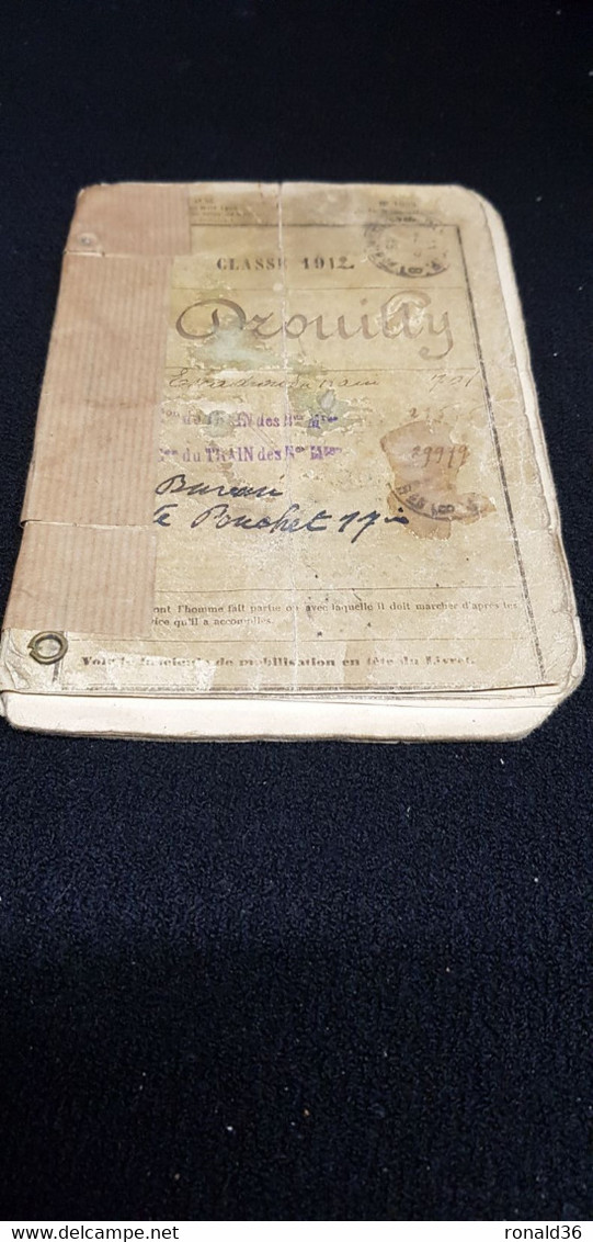 Livret Militaire Lucien Jules Jean DROUILLY 19è ESCADRON DU TRAIN Exempté 1912 6 Parc Automobile Service Auxiliaire 1917 - Documents