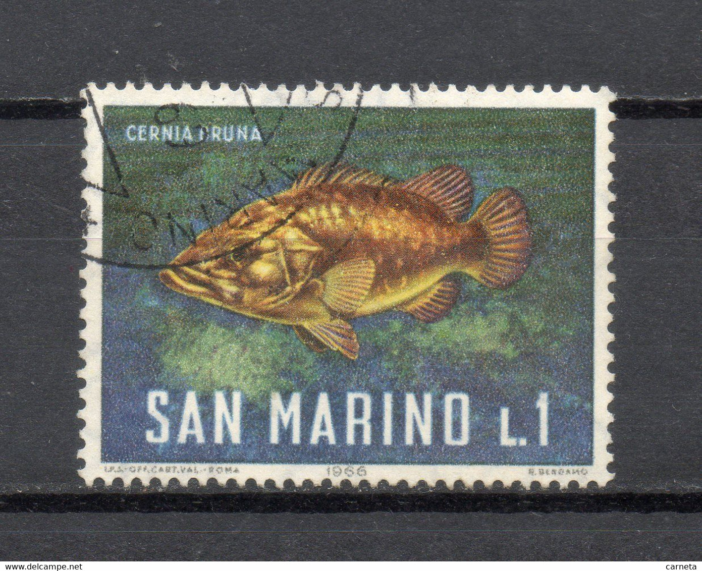 SAINT MARIN   N° 676   OBLITERE   COTE  0.15€    POISSON ANIMAUX FAUNE - Used Stamps